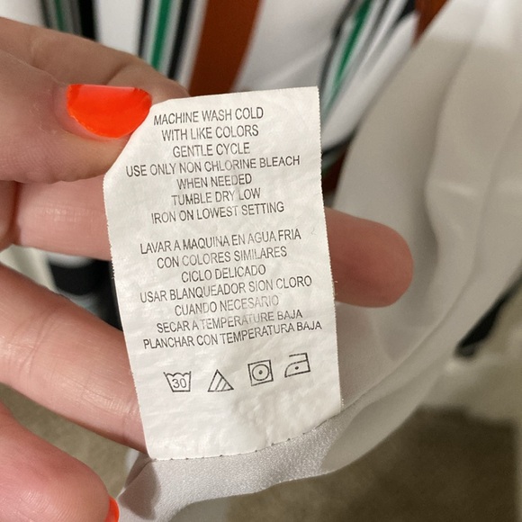 Gibson & Latimer fall tone striped high low wrap dress - size M - fits like a L - Picture 10 of 10